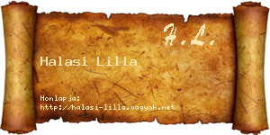 Halasi Lilla névjegykártya